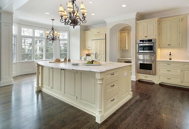 close-up of textured laminate flooring in Cambridge